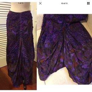 Purple Bohemian Asymetric Hem 100% Cotton Skirt